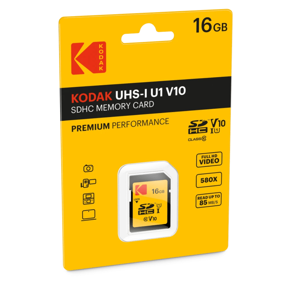 KODAK 16GB UHS-I U1 V10 SDHC/XC MEMORY CARD in Verpakking - WTElectric.nl